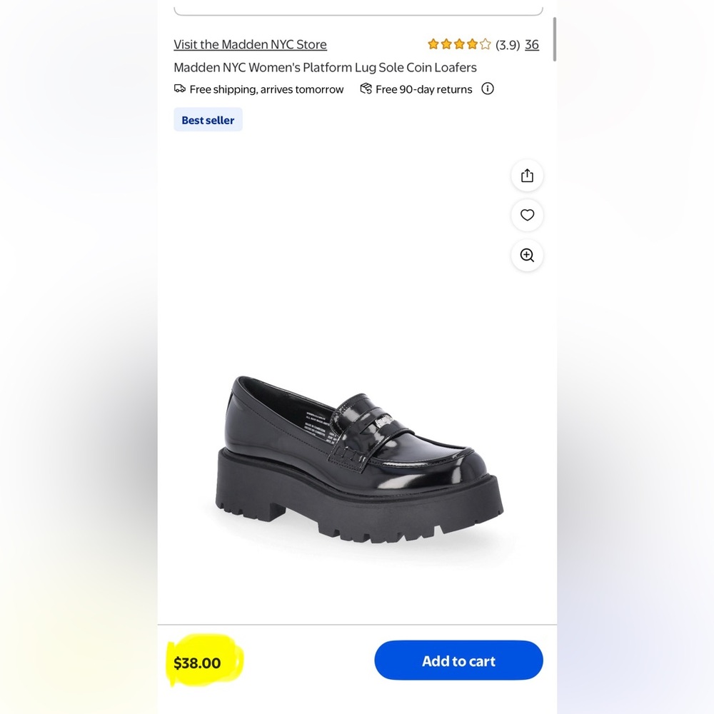 Madden NYC Black Platform Loafers